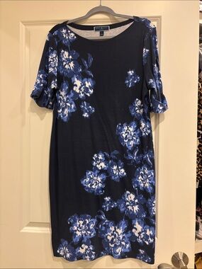 Karen Scott Navy Floral T-shirt Dress